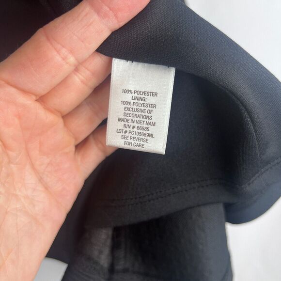 Roz & Ali Black Open Front Zippered Pocket Textured Jacket Blazer Plus Size 1X - Picture 8 of 9